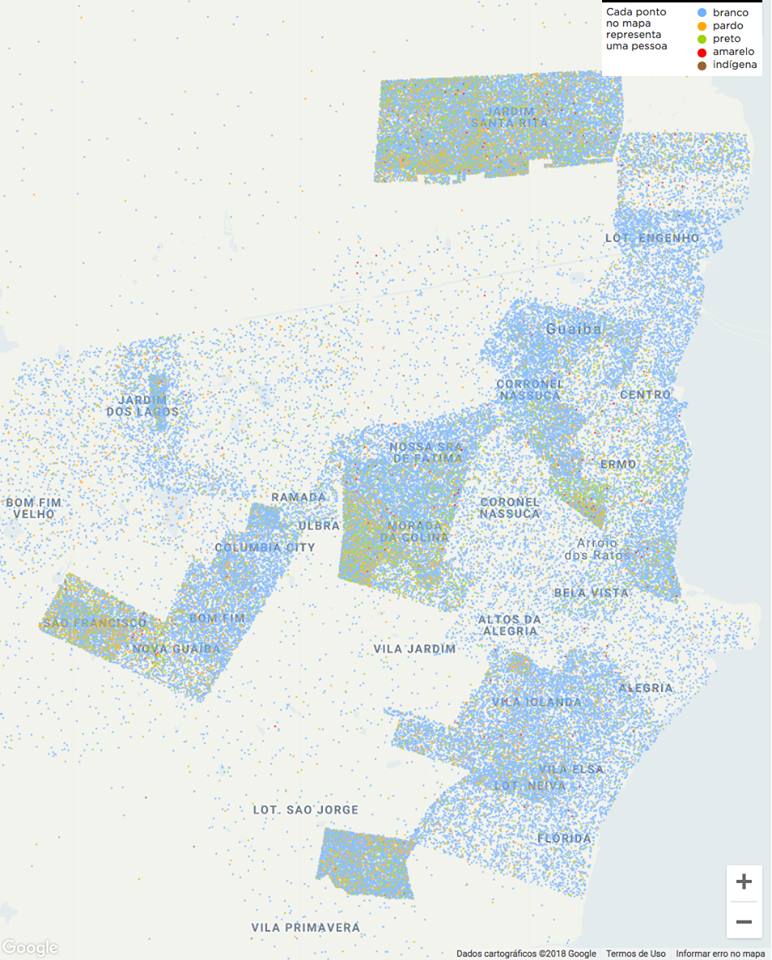 Mapa demográfico - População parda e preta