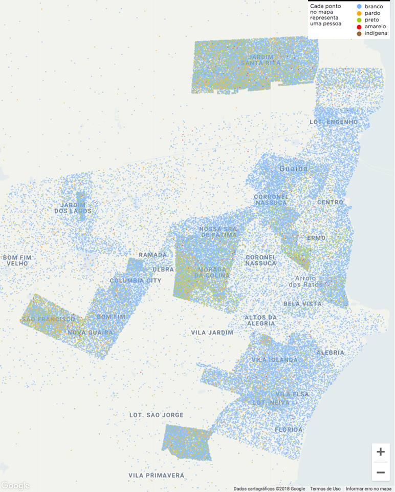 Mapa demográfico - População parda e preta 